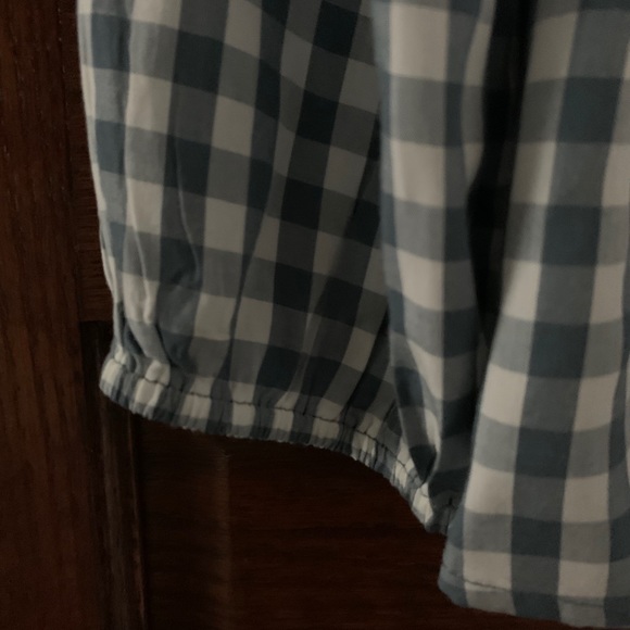 Loft white and blue plaid tie top - Picture 5 of 5